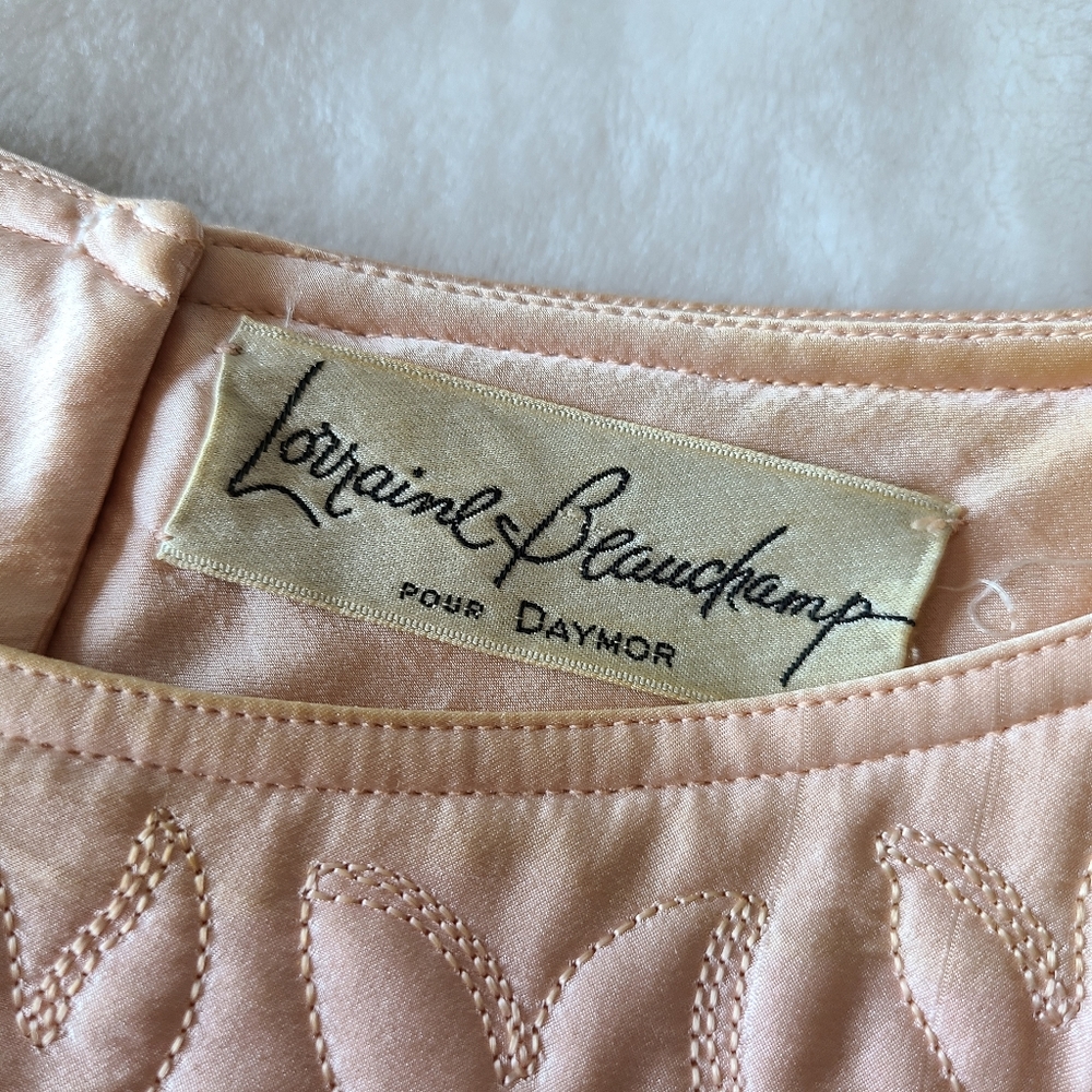 Vintage Light Pink Pleated Long-Sleeve Midi Dress - Picture 2 of 7